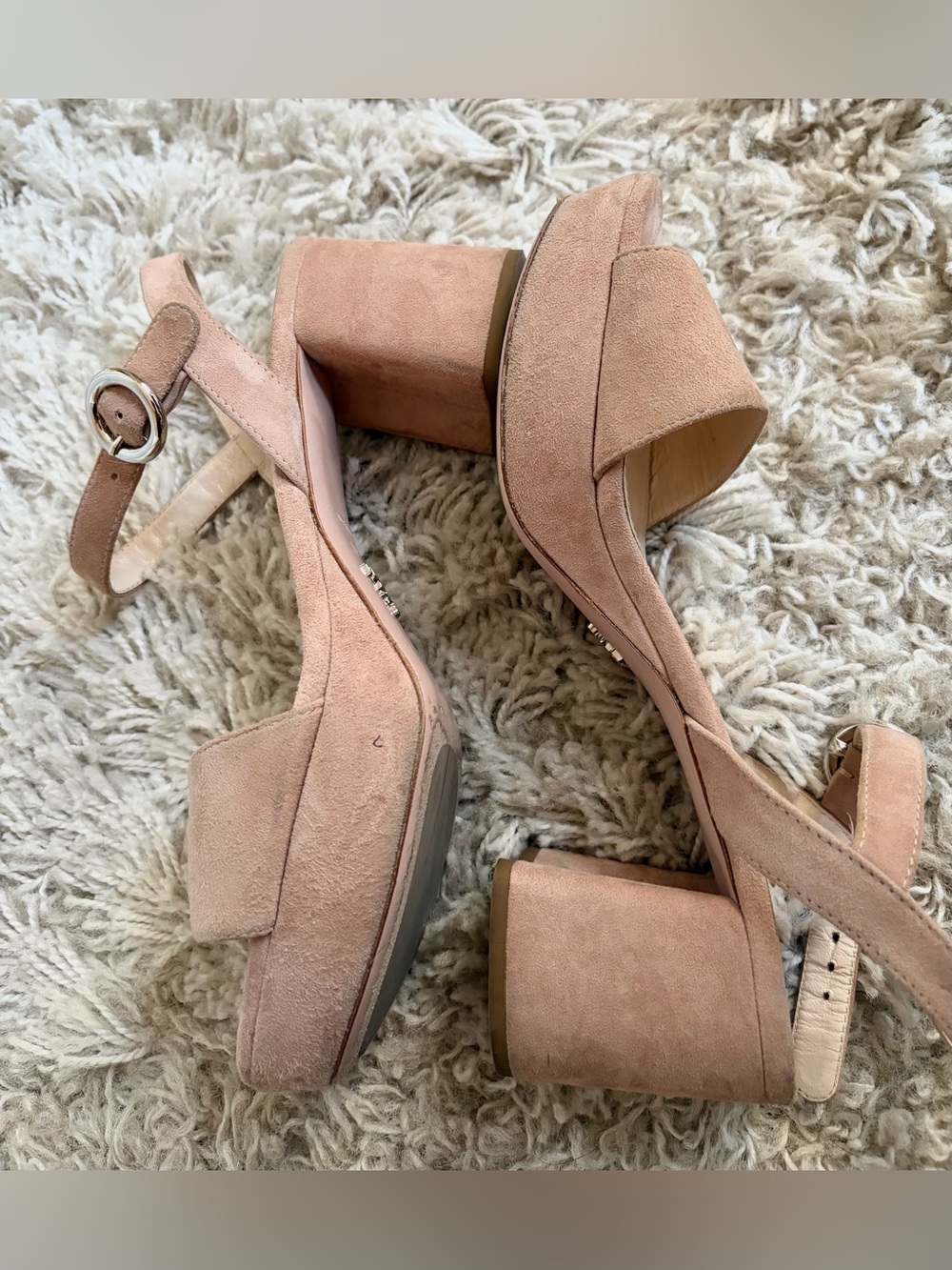 Prada Suede Platform Sandal 38.5 - Picture 4 of 10